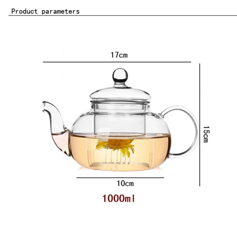 GLASS TEAPOT WITH REMOVABLE INFUSER