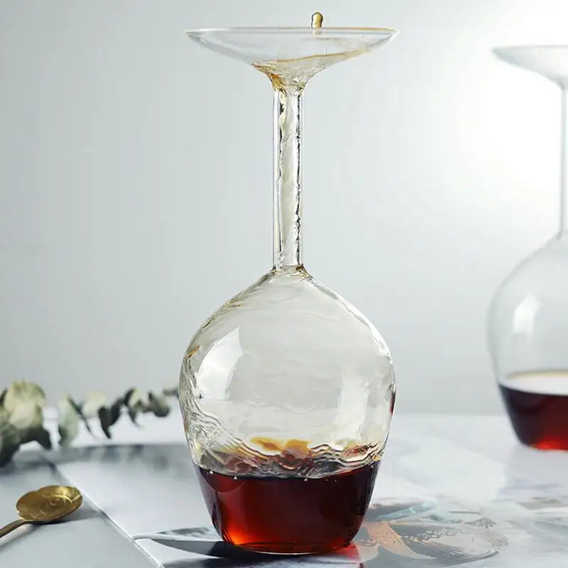 UPSIDE DOWN WINE GLASS