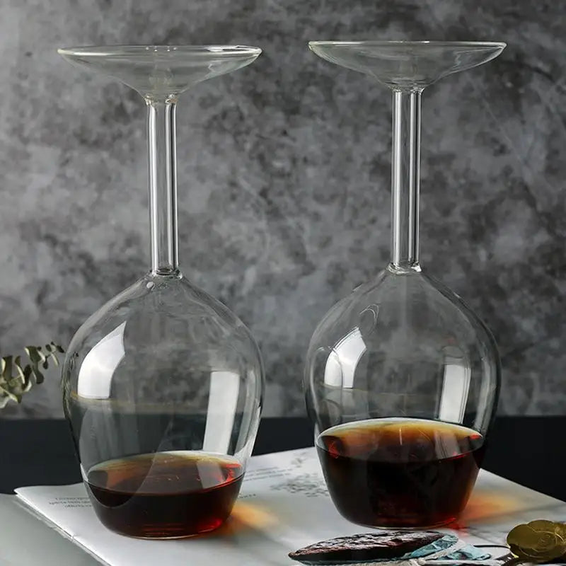 UPSIDE DOWN WINE GLASS
