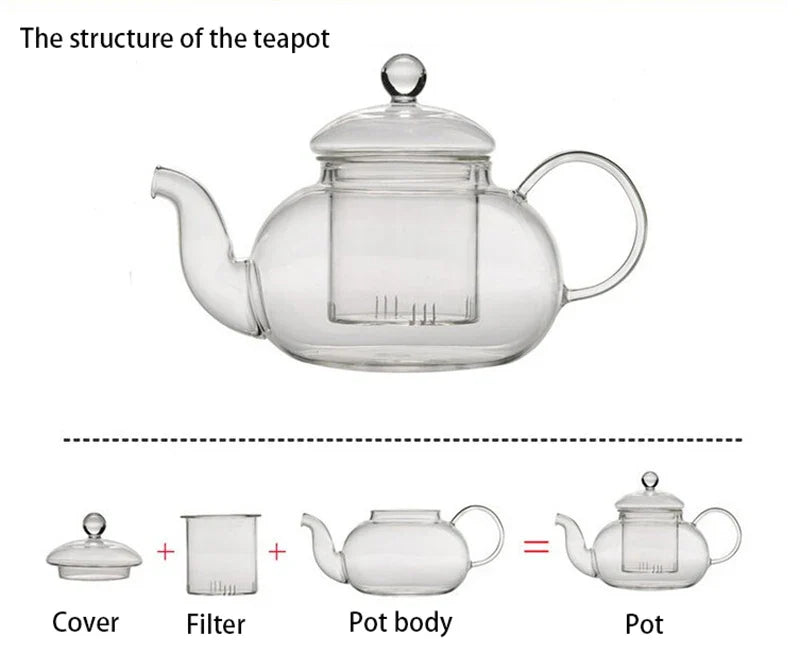 GLASS TEAPOT WITH REMOVABLE INFUSER
