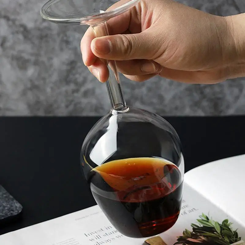 UPSIDE DOWN WINE GLASS