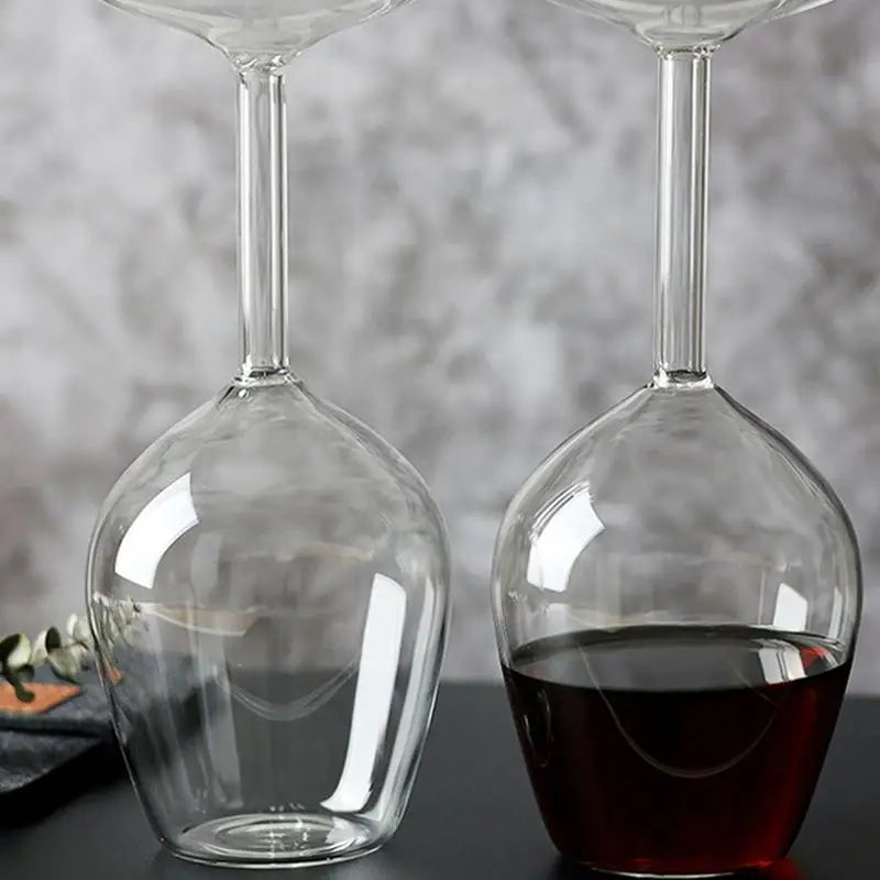 UPSIDE DOWN WINE GLASS